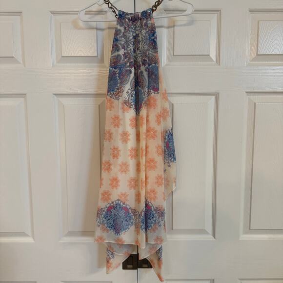 Bisou Bisou Women’s Michelle Bohbot Tank Scarf Slip Dress Chain Link Neck Sz 10 - Picture 3 of 12